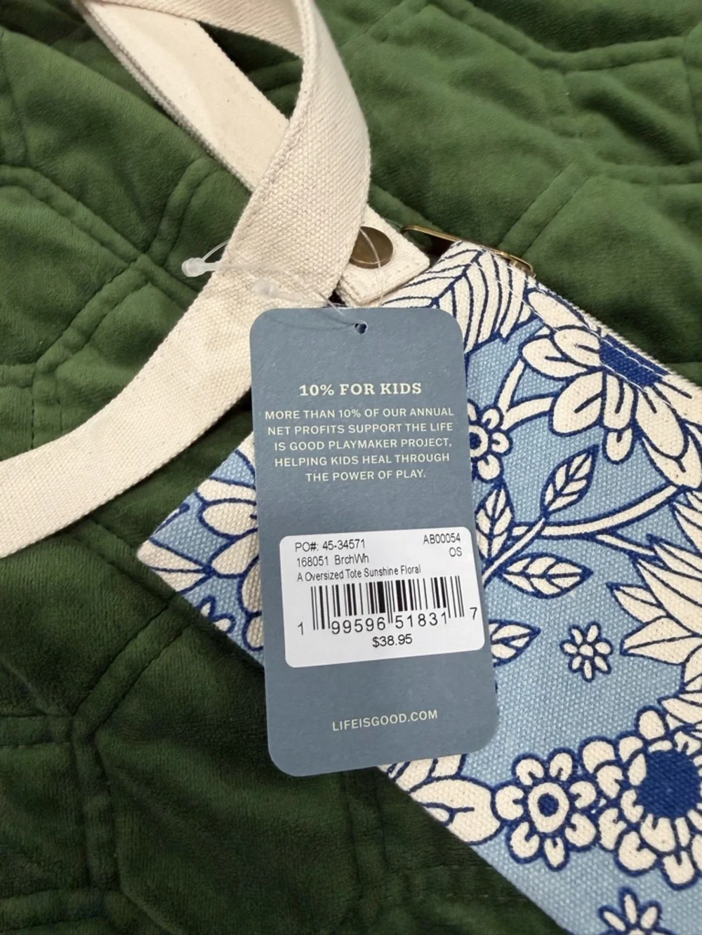 Life is Good tote and zipper pouch set - Picture 2 of 3